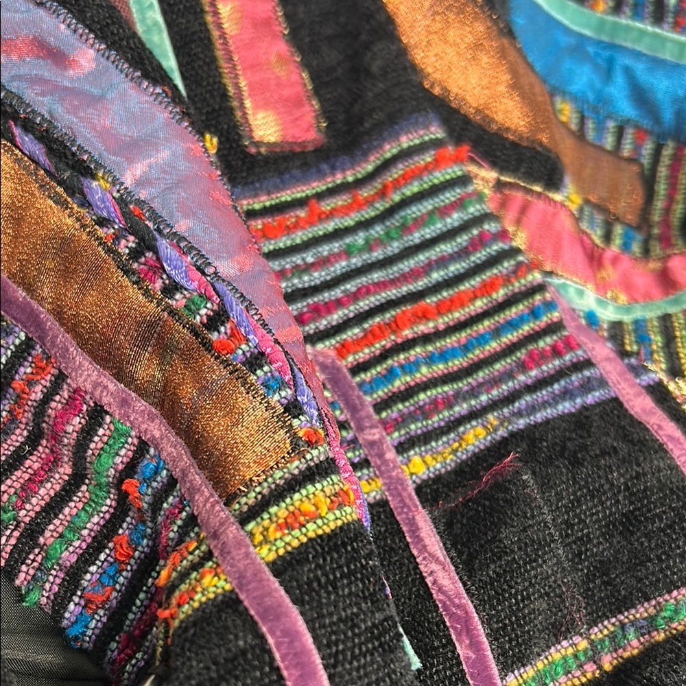Colorful Patchwork Jacket Size Small Vintage - image 6